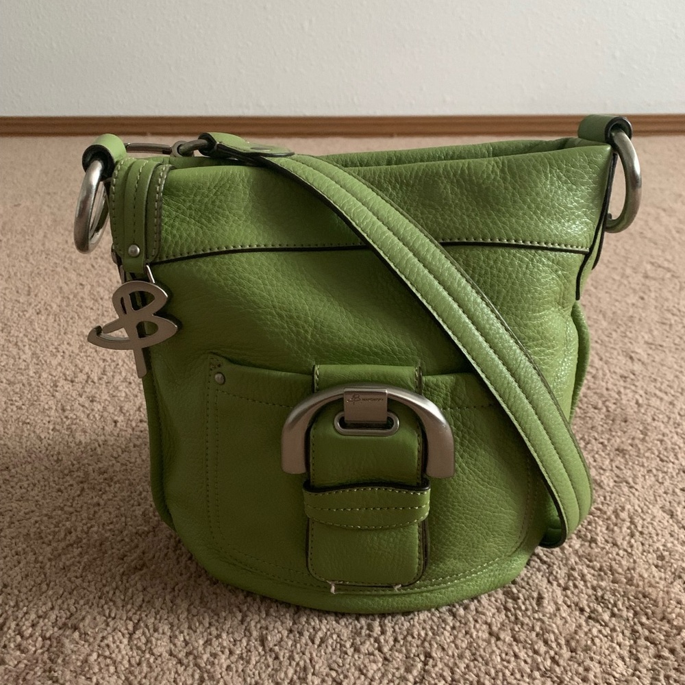 B. Makowsky Green Leather Crossbody Bag - Picture 1 of 16